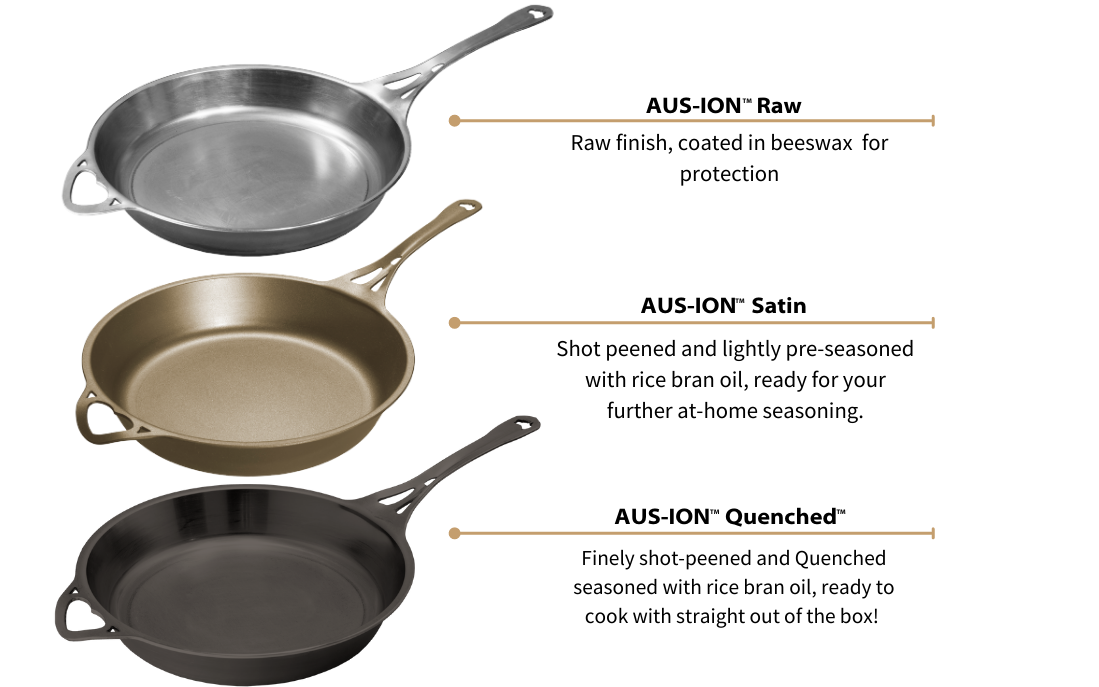 satin-smooth cast iron skillet  Naturally non-stick satin-smooth