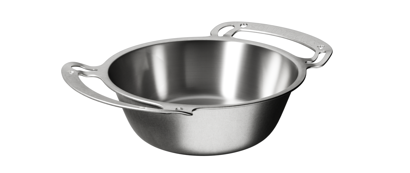 Solidteknics noni stainless steel 21cm deep pot, with dual handles.