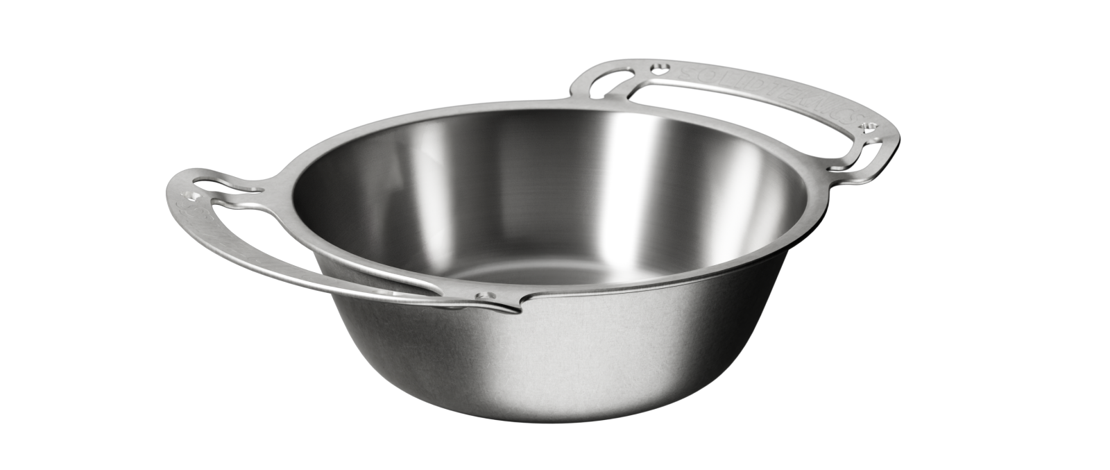 Solidteknics noni stainless steel 21cm deep pot, with dual handles.