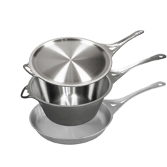 3 Pce 4.5L Saucepan Set With Skillet-Lid & 26cm Frypan