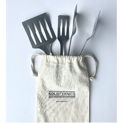 3 piece Kitchen Tools Set: Lil Grippa, Lil' & Flexi Flippa in Stainless Steel