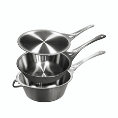 3 pce 2.5L Saucepan set with Skillet-lid & 22cm Sauteuse Pan