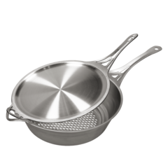Large 6.5L Steamer + 31cm Skillet-Lid - each immensely valuable in their own way